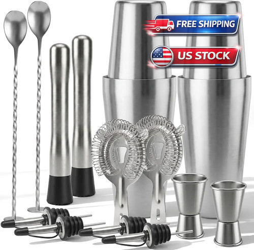 Cocktail shaker set piece - cocktail, set,